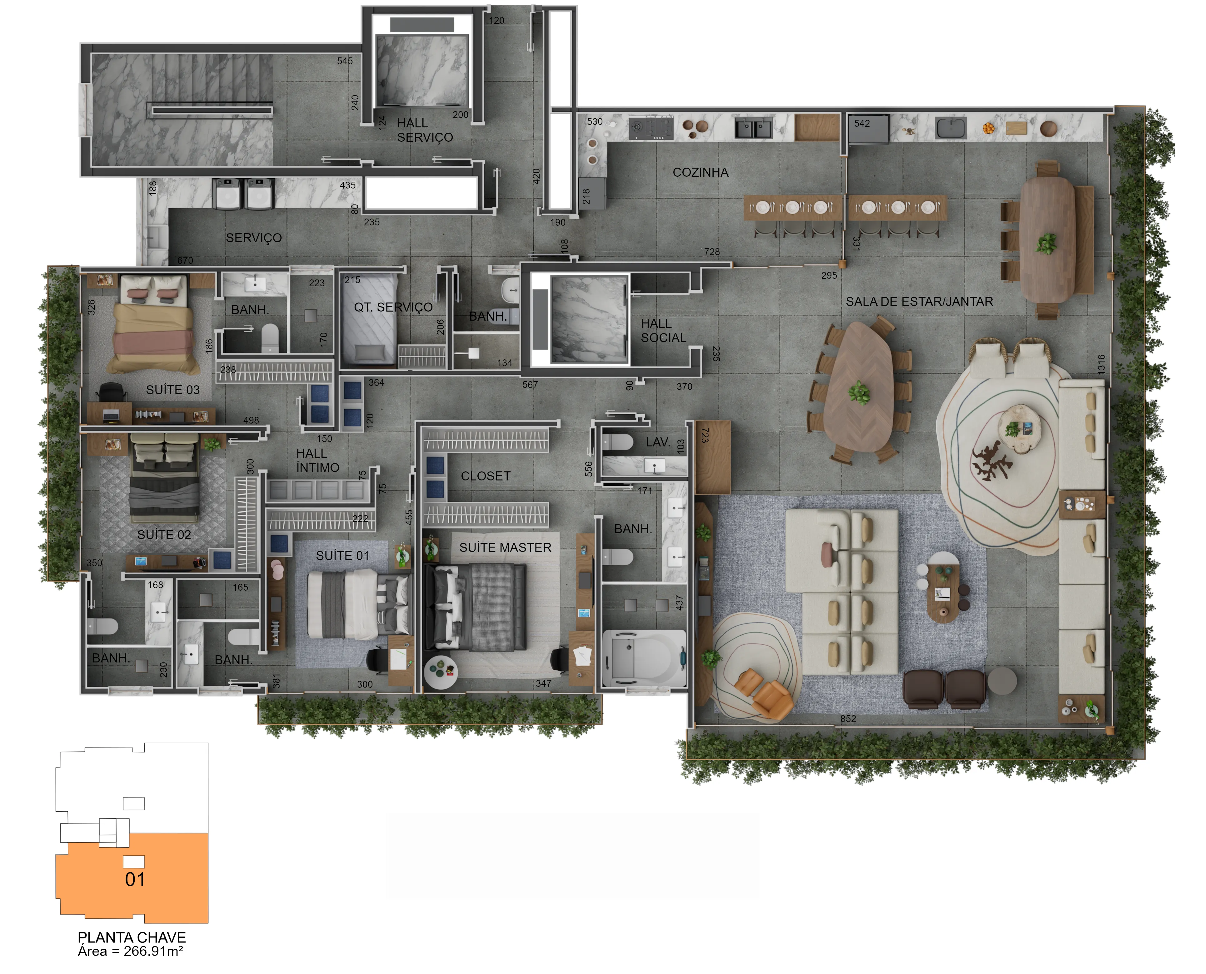Planta Planta Apartamento Tipo 1